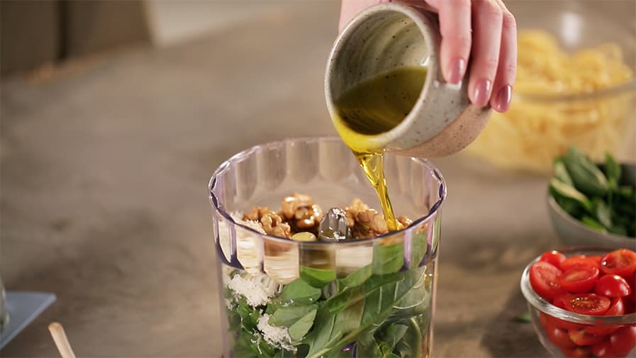 Você pode misturar diversos ingredientes de uma receita no mixer